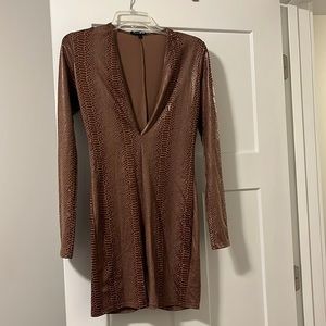 Brown Crocodile Print Fashion Nova Romper